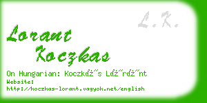 lorant koczkas business card